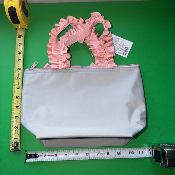 Insulated Lunch Drink Bag Tote Pink Ribbon Cottage Coquette Whimsy Japan Lolita - Picture 6 of 6